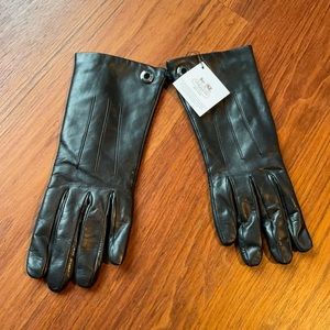 NWT Coach black leather gloves